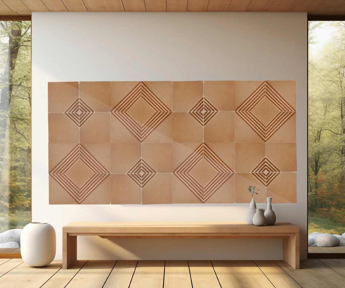 four_line_big_pattern_no_color_interior_view_3D_hand_made_tile