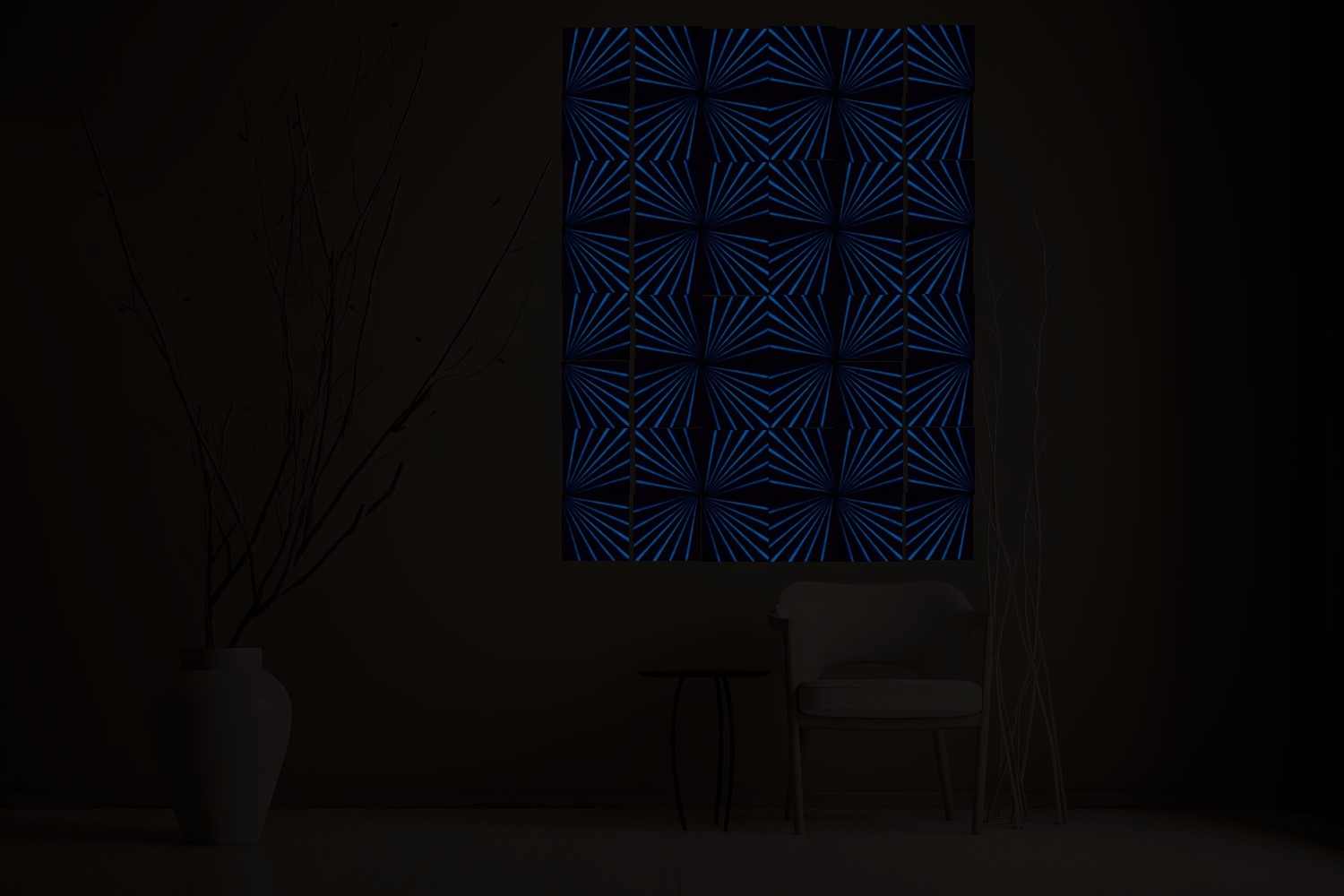 blue_rays_pattern_interior_view_glow_in_the_dark_hand_made_tile(in dark)