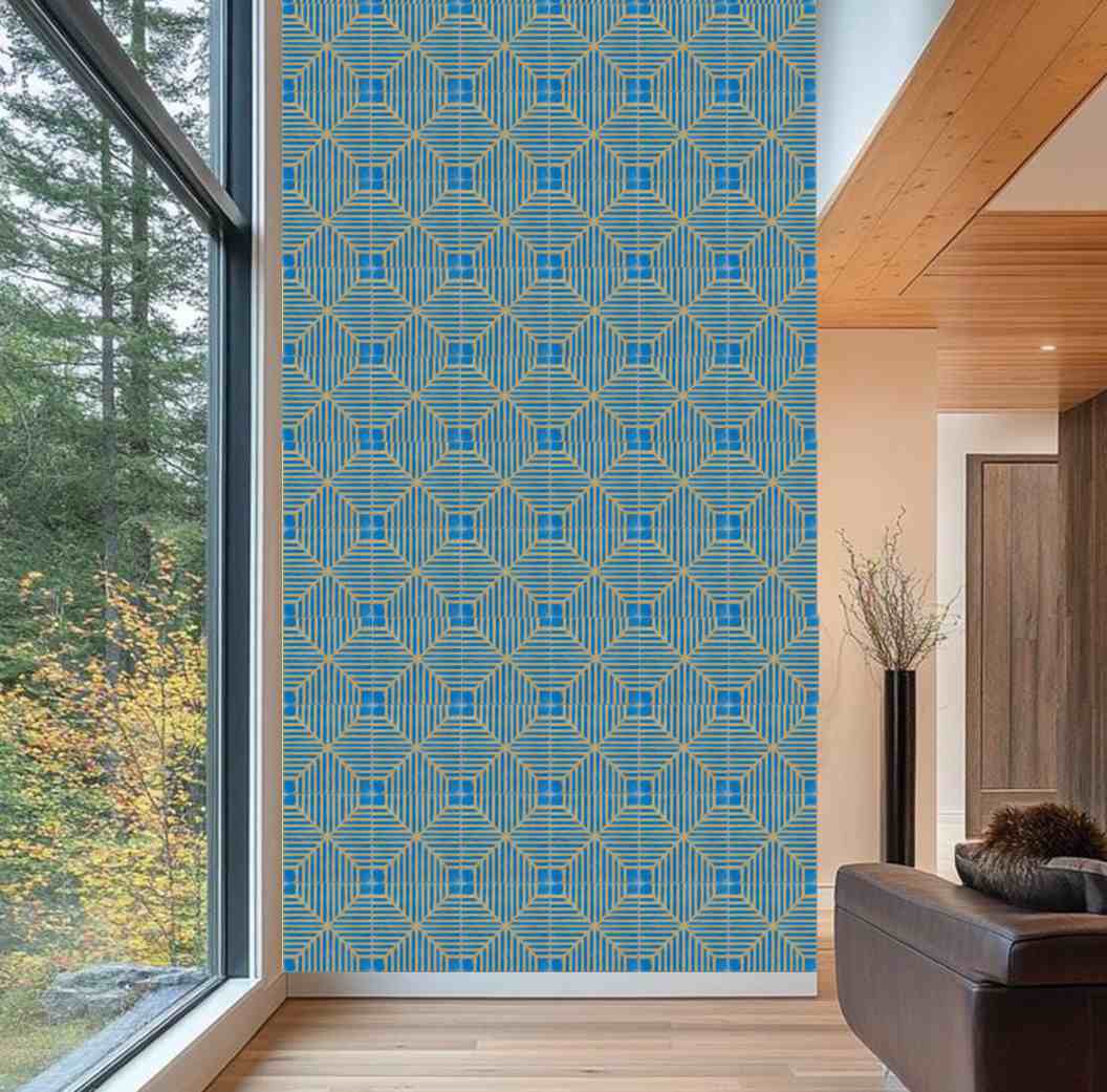 linear_pattern_blue_interior_view_glow_in_the_dark_hand_made_tile (in day)
