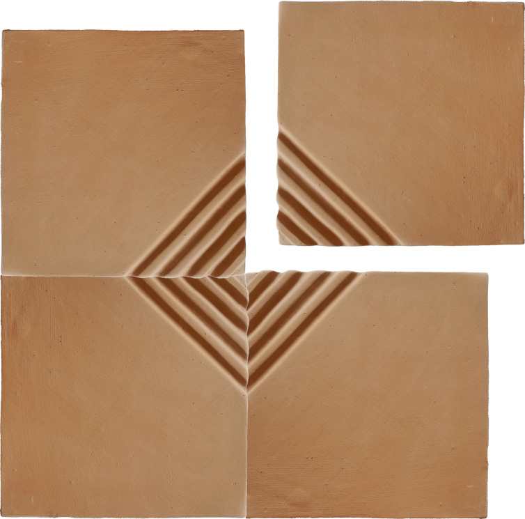 four_line_small_pattern_no_color_four_tiles_3D_hand_made_tile